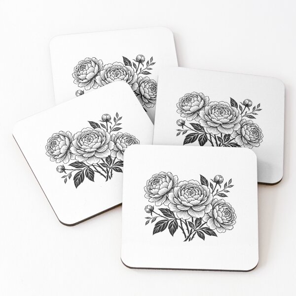 Item preview, Black and White Peony Dreams designed and sold by BrunoLinuxArt.