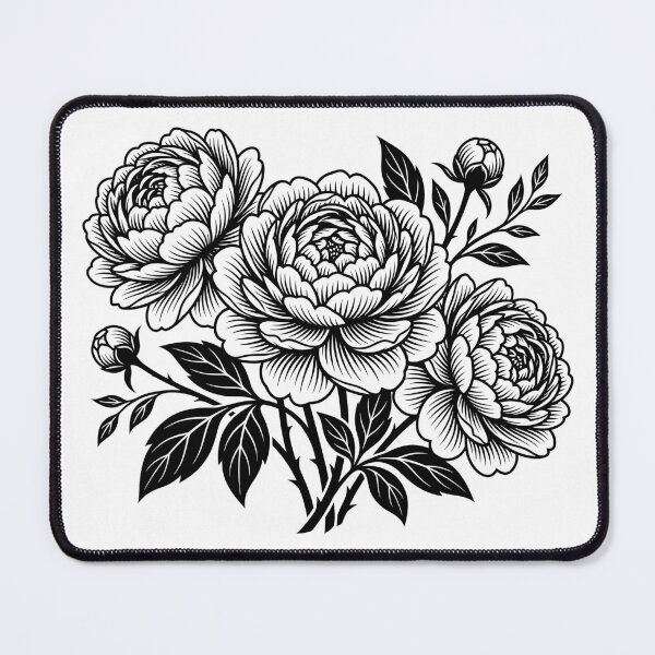 Item preview, Black and White Peony Dreams designed and sold by BrunoLinuxArt.