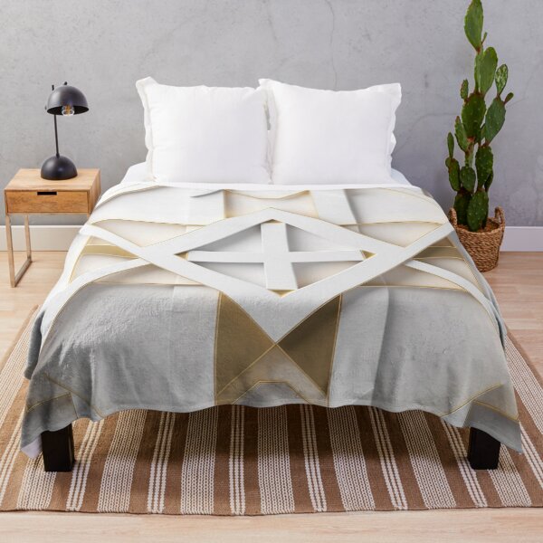 Item preview, White Geometric Relief with Gold Accents designed and sold by IntelliMindDesigns.