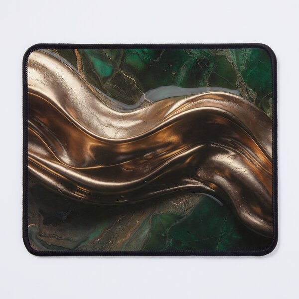 Item preview, Dark Green Marble with Bronze Gold Ribbon designed and sold by IntelliMindDesigns.