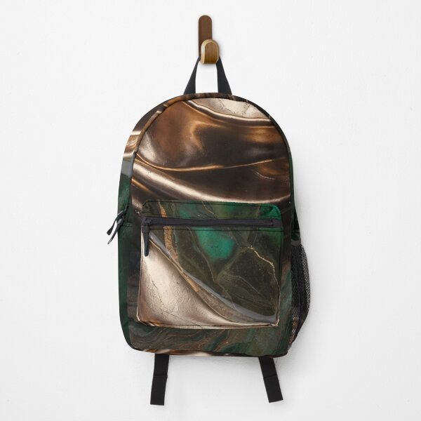 Item preview, Dark Green Marble with Bronze Gold Ribbon designed and sold by IntelliMindDesigns.