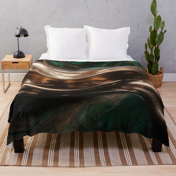 Item preview, Dark Green Marble with Bronze Gold Ribbon designed and sold by IntelliMindDesigns.