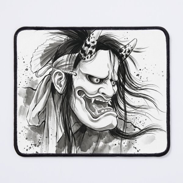 Item preview, 般若 Iwami Kagura Hannya — Japanese Demon Mask Sumi-e | Shimane Folk Art Ink Painting designed and sold by Kagura-Japan.
