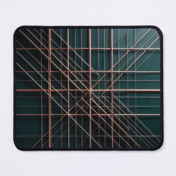 Item preview, Dark Teal with Copper Rose-Gold Grid Lines designed and sold by IntelliMindDesigns.