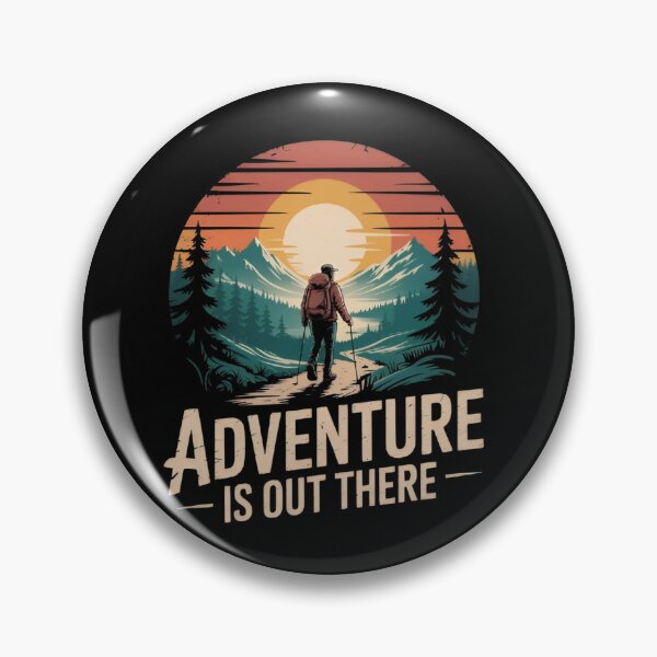 Item preview, Adventure Is Out There Vintage Hiking Mountain Sunset Outdoor Explorer  designed and sold by Zizo-DR44.