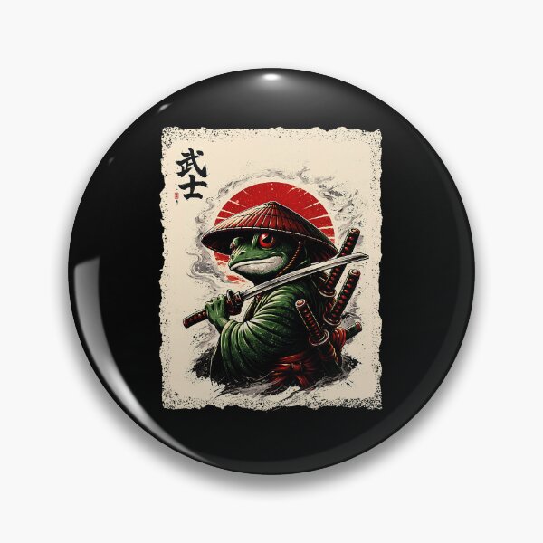 Item preview, Samurai Frog Japanese Art Aesthetic Warrior Katana Sword designed and sold by Littermin.