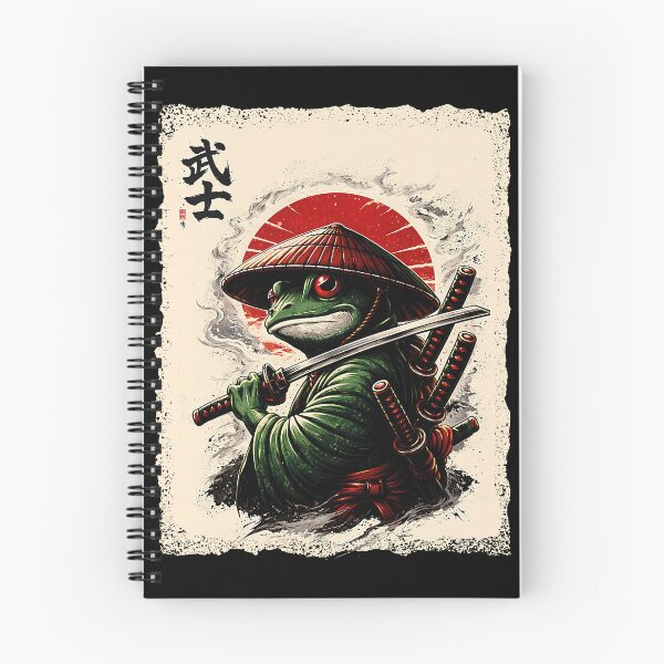 Item preview, Samurai Frog Japanese Art Aesthetic Warrior Katana Sword designed and sold by Littermin.