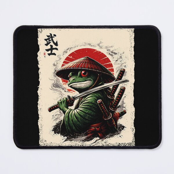 Item preview, Samurai Frog Japanese Art Aesthetic Warrior Katana Sword designed and sold by Littermin.