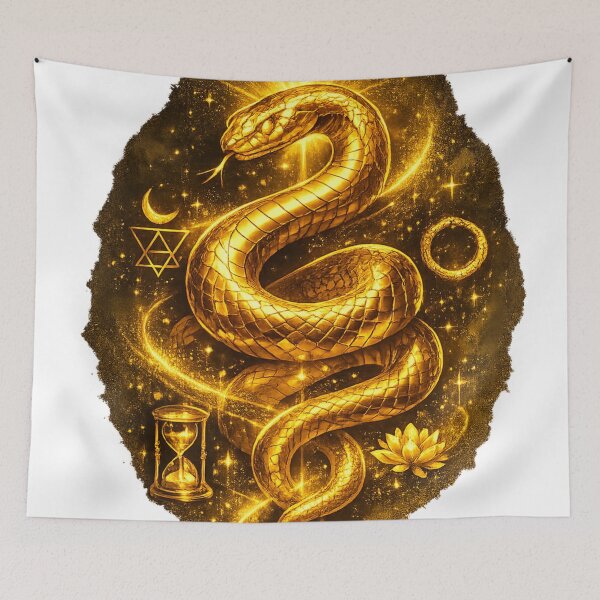 Item preview, Golden Serpent Ascension — Ultra Premium Mystic Radiant Art designed and sold by InfiniteArchive.