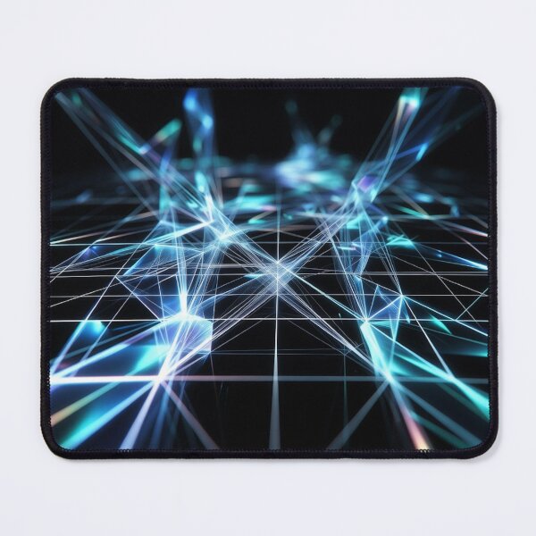 Item preview, Futuristic Neon Blue Wireframe Grid Art designed and sold by IntelliMindDesigns.