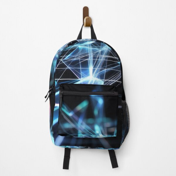 Item preview, Futuristic Neon Blue Wireframe Grid Art designed and sold by IntelliMindDesigns.