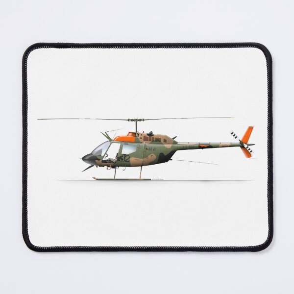 Artikelvorschau, BELL 206 KIOWA AUSTRALIAN ARMY A17-032 entworfen und verkauft von Grubby Fingers Aircraft Illustration.