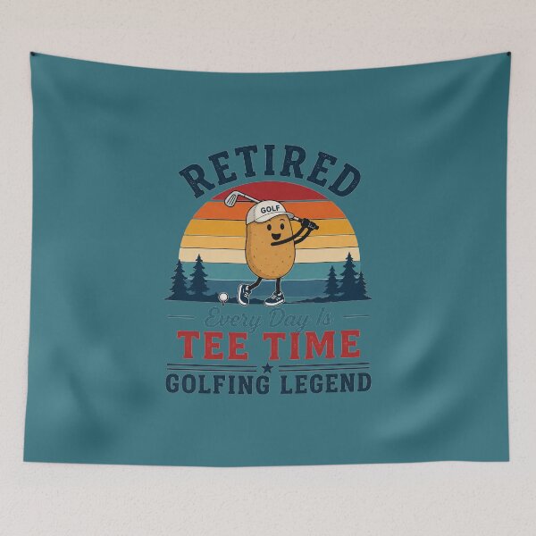 Item preview, Retired Golfing Legend Funny Potato Tee Time Vintage Sunset designed and sold by bosamji.