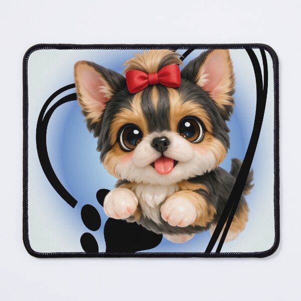 Item preview, Cute Yorkie Puppy Dog Heart Comic Pop Art designed and sold by Soluna Studio.