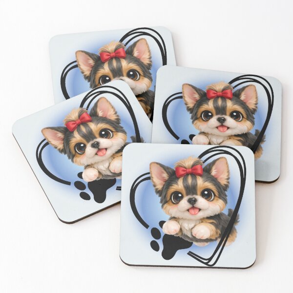 Item preview, Cute Yorkie Puppy Dog Heart Comic Pop Art designed and sold by Soluna Studio.