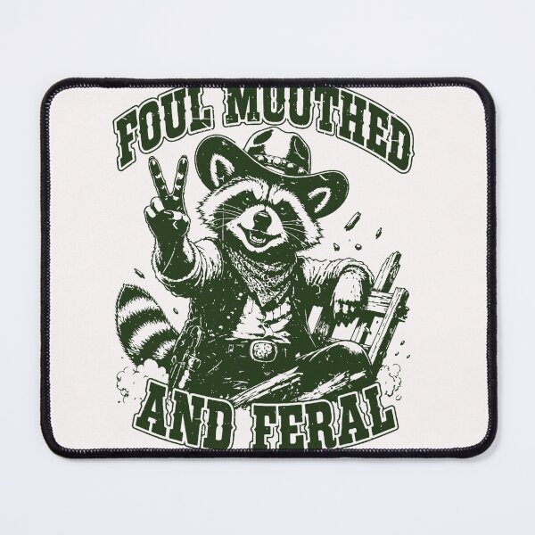 Item preview, Foul Mouthed Feral Raccoon Cowboy Wearing Hat Funny Raccoon designed and sold by Littermin.