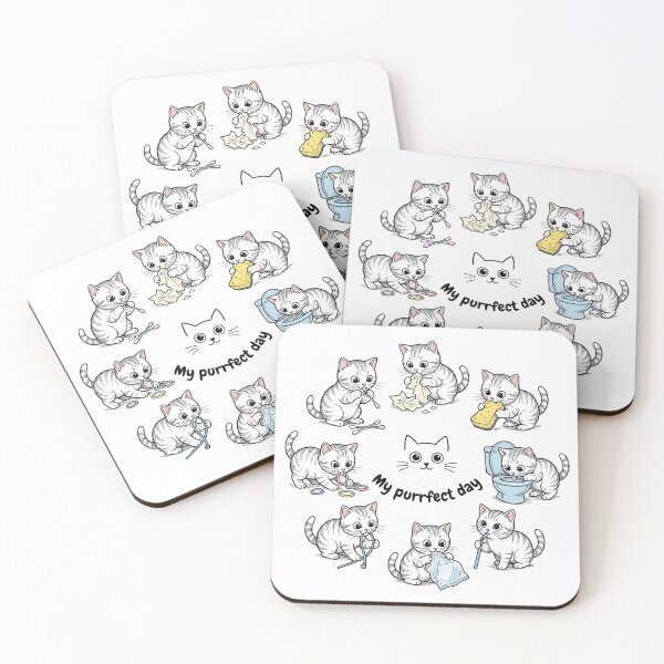 Item preview, My Purrfect Day – Funny Cat Sticker Sheet designed and sold by HumTumMe.