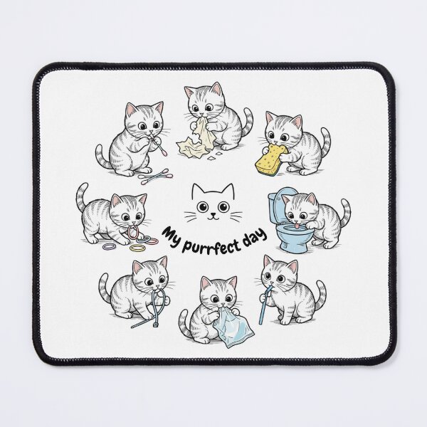 Item preview, My Purrfect Day – Funny Cat Sticker Sheet designed and sold by HumTumMe.