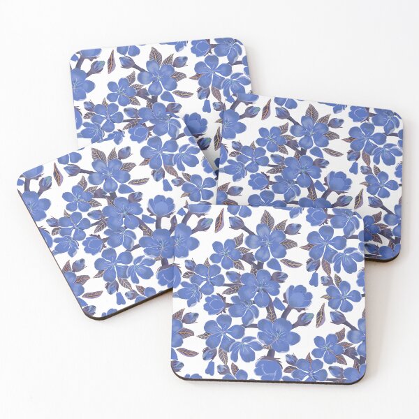 Item preview, Cherry Blossom Royal Blue Botanical Floral designed and sold by altastudio.