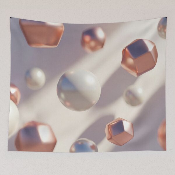 Item preview, Floating Spheres and Copper Polyhedra Art designed and sold by IntelliMindDesigns.