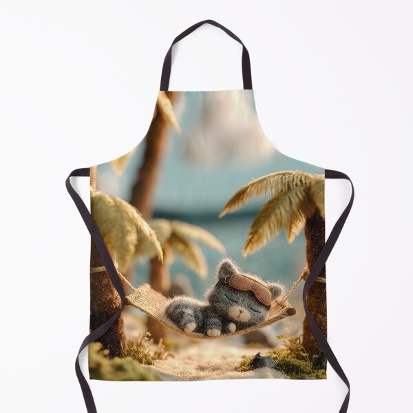 Item preview, Fluffy Cat Napping in Tropical Beach Hammock designed and sold by colorful-white.