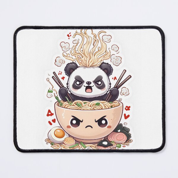 Item preview, Cute Angry Noodle Bowl Character With Chopsticks | Kawaii Ramen Chibi Mascot designed and sold by SmartyWonders.