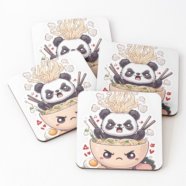 Item preview, Cute Angry Noodle Bowl Character With Chopsticks | Kawaii Ramen Chibi Mascot designed and sold by SmartyWonders.