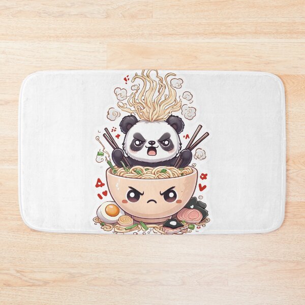 Item preview, Cute Angry Noodle Bowl Character With Chopsticks | Kawaii Ramen Chibi Mascot designed and sold by SmartyWonders.