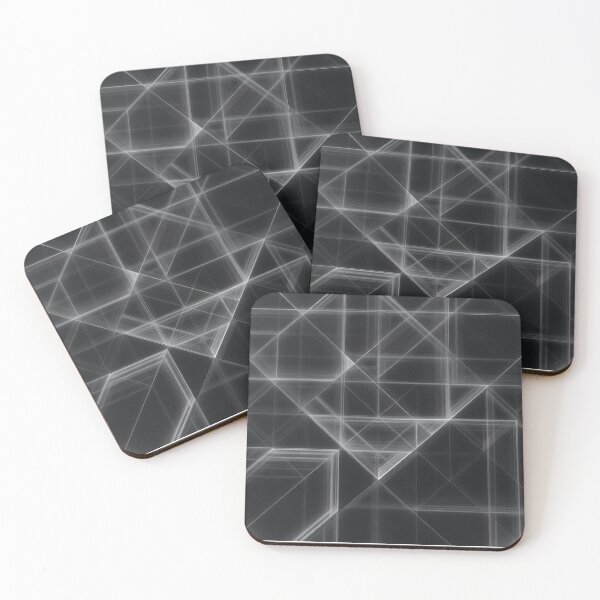 Item preview, Translucent Grayscale Geometric Grid Art designed and sold by IntelliMindDesigns.