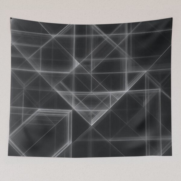 Item preview, Translucent Grayscale Geometric Grid Art designed and sold by IntelliMindDesigns.
