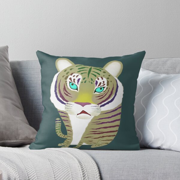 Item preview, Grumpy Olive Green Tiger designed and sold by TamaAnimalArt.