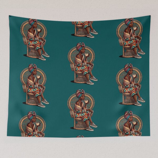 Item preview, Melody In Motion- Regal Peacock Chair Melanin Art. designed and sold by digitalbob60.