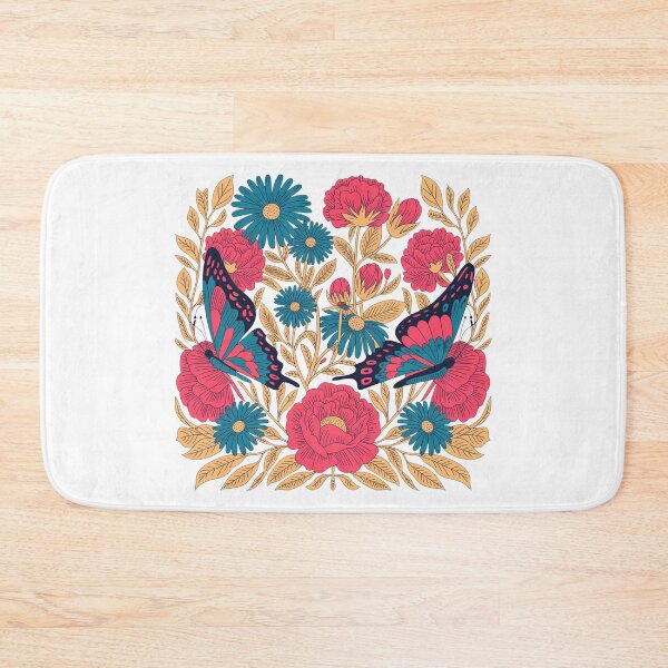 Item preview, Colorful Butterfly and Floral Garden Folk Art designed and sold by QuiteOrbit.