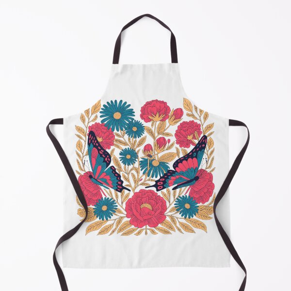 Item preview, Colorful Butterfly and Floral Garden Folk Art designed and sold by QuiteOrbit.