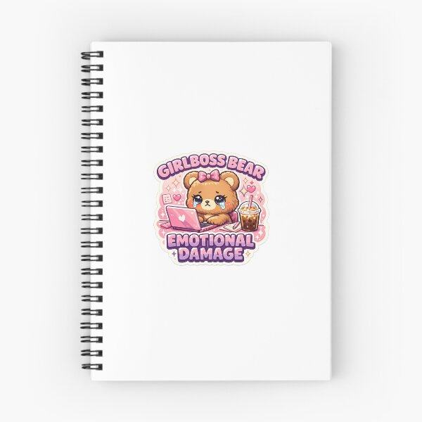 Item preview, Working Bear Sticker Kawaii Girlboss Meme Aesthetic for Hustlers & Burnout Humor designed and sold by CutePrintCorner.