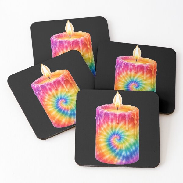 Item preview, Rainbow Tie Dye Candle With Dripping Wax designed and sold by jgvisualarts.