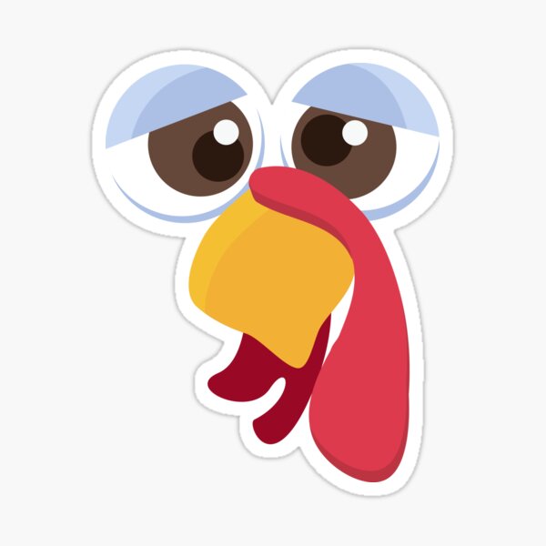 "Turkey Face Crazy Eyes Halloween and Thanksgiving" Sticker for Sale by