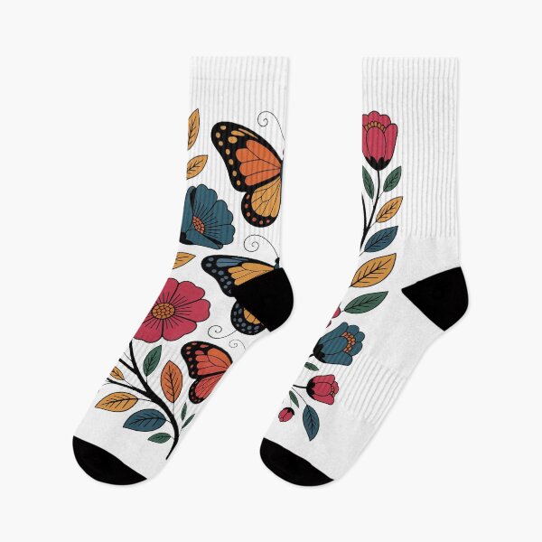 Item preview, Vintage Butterfly Flowers Botanical Folk designed and sold by QuiteOrbit.