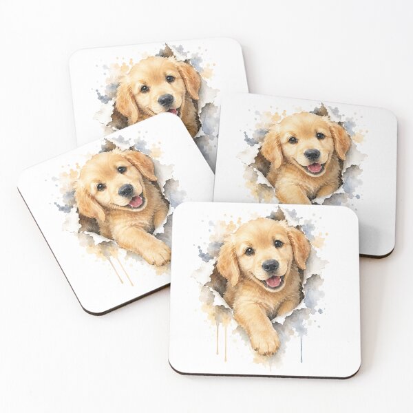 Item preview, Golden Retriever Puppy Watercolor Splash designed and sold by SimpliVibe.