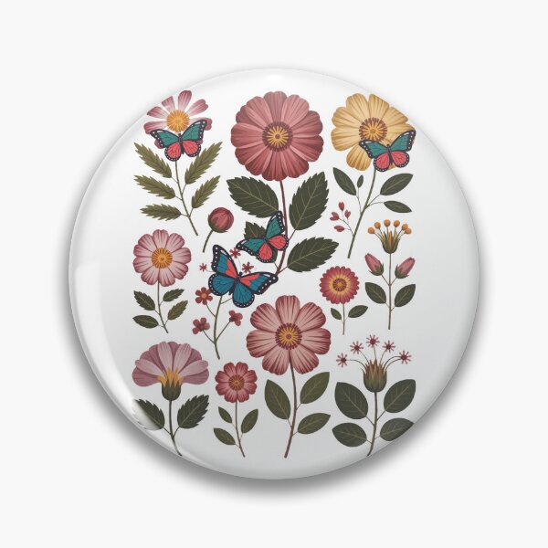 Item preview, Folk Art Flowers and Butterflies Design designed and sold by QuiteOrbit.