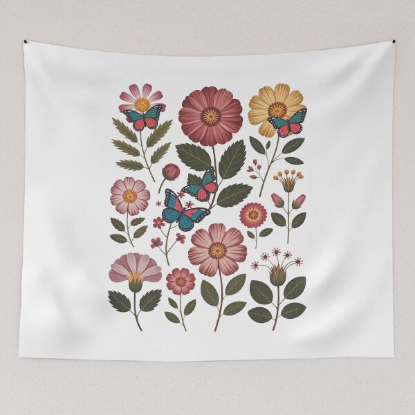Item preview, Folk Art Flowers and Butterflies Design designed and sold by QuiteOrbit.