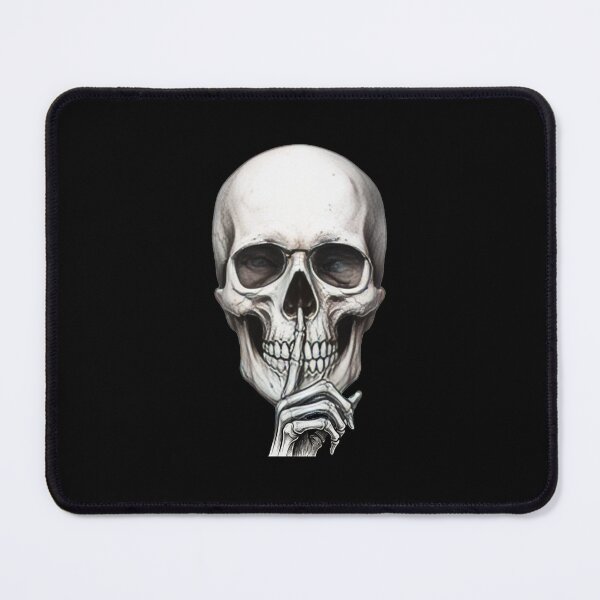 Item preview, Gothic Realism Shh Skeleton Tattoo Flash Skull designed and sold by DuckOddity.