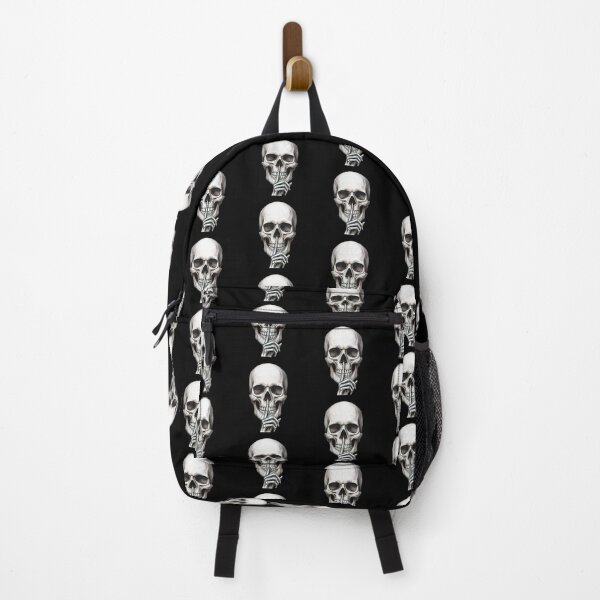 Item preview, Gothic Realism Shh Skeleton Tattoo Flash Skull designed and sold by DuckOddity.