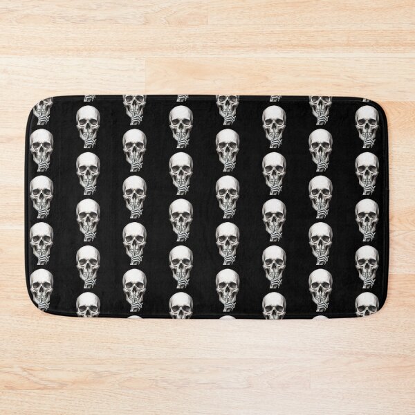 Item preview, Gothic Realism Shh Skeleton Tattoo Flash Skull designed and sold by DuckOddity.