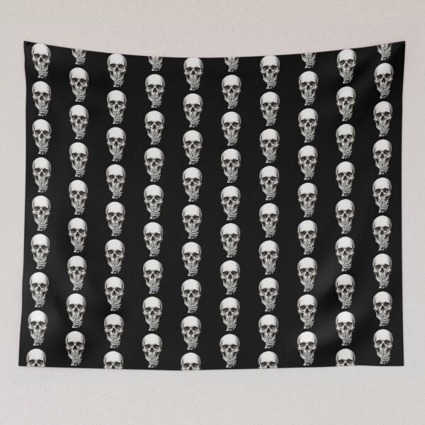 Item preview, Gothic Realism Shh Skeleton Tattoo Flash Skull designed and sold by DuckOddity.