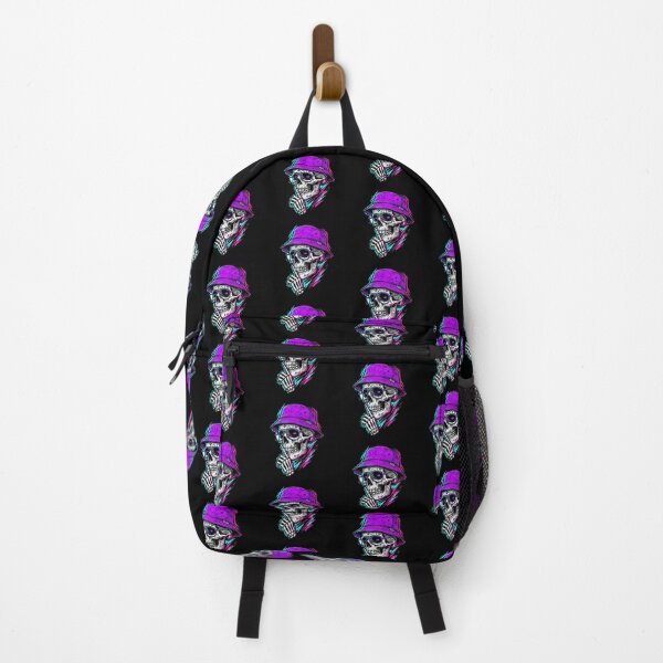 Item preview, Cyberpunk Streetwear Neon Bucket Hat Shh Skeleton designed and sold by DuckOddity.