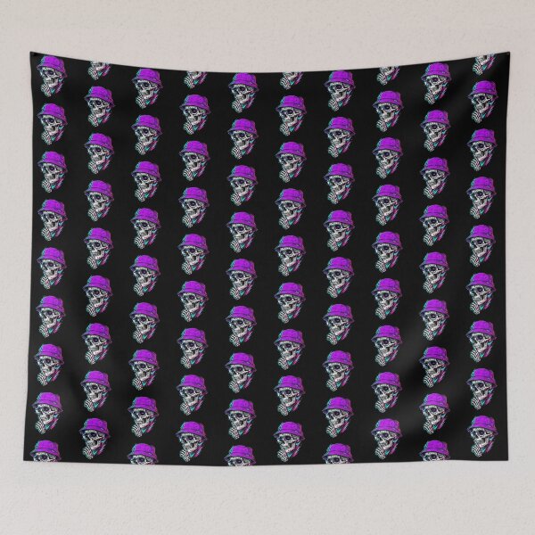 Item preview, Cyberpunk Streetwear Neon Bucket Hat Shh Skeleton designed and sold by DuckOddity.
