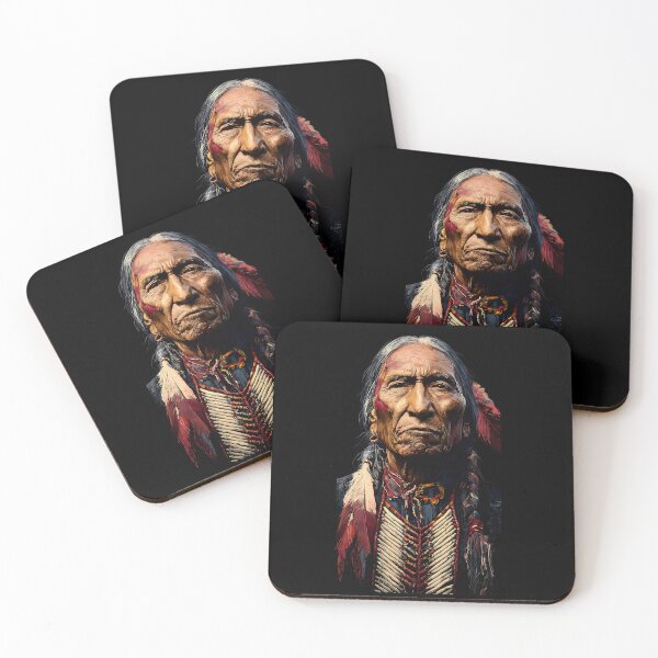 Item preview, Elder Wisdom - Native American Portrait designed and sold by YAKA ART  SRI LANKA.