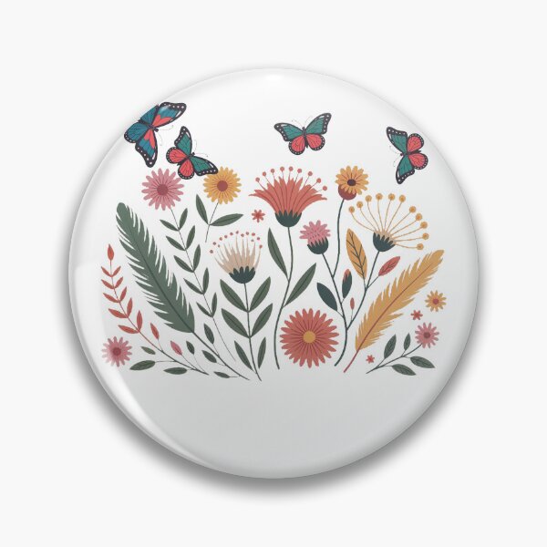 Item preview, Bright Botanical Garden Butterfly Floral Motif designed and sold by QuiteOrbit.