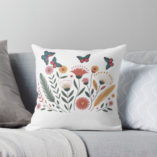 Item preview, Bright Botanical Garden Butterfly Floral Motif designed and sold by QuiteOrbit.